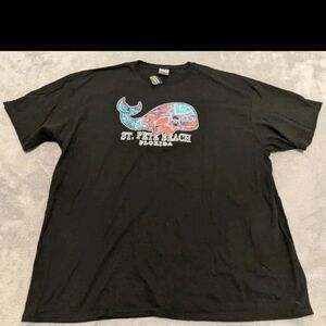 St Pete Beach Florida T Shirt Men's 2XL Black Whale Graphic Cotton